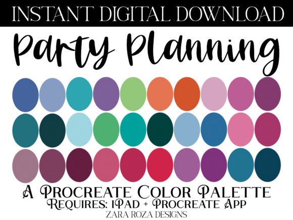 Download Party Planning Procreate Color Palette - Premium Bundle